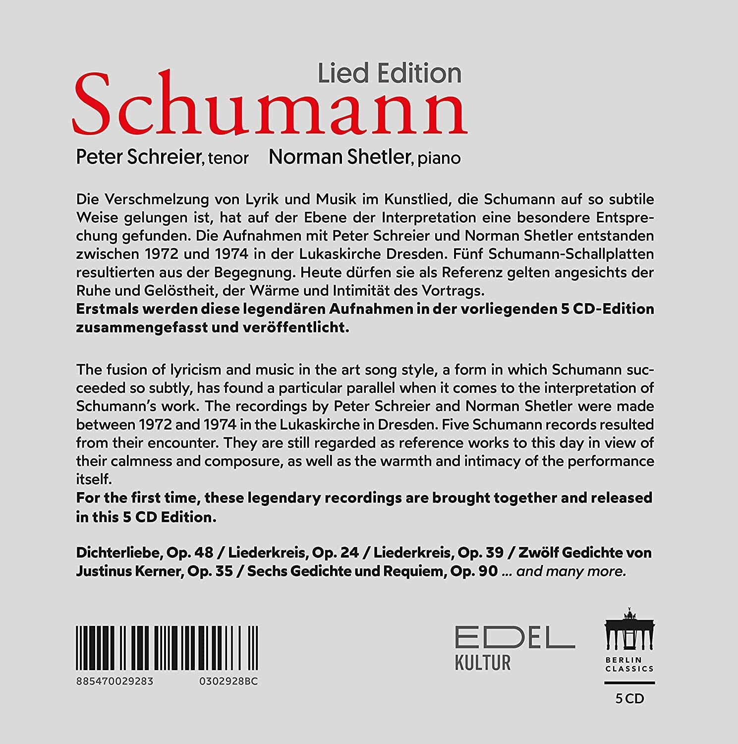 Peter Schreier/Norman Shetler: Schumann Lied Edition