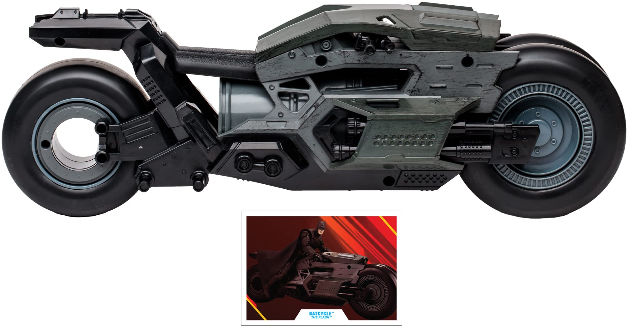 McFarlane Toys, DC Multiverse Batcycle Action Figure Vehicle, Collectible DC The Flash Movie Vehicle with Unique Collector Character Card – Ages 12+ Batcycle Single