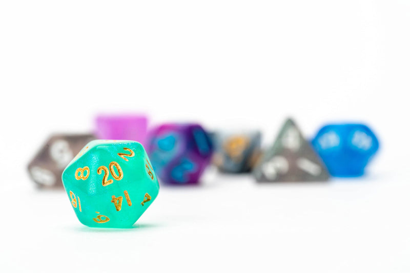 FanRoll by Metallic Dice Games Mystery Misfit Resin Polyhedral Dice Set, 7 Dice (Set of 2, 14 Dice