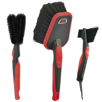 ZEFAL ZB Set Brosses de Nettoyage pour vélo Cyclisme Mixte Adulte, Noir/Rouge, Taille