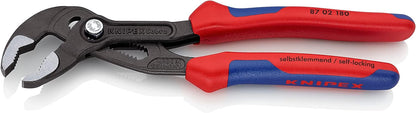 Knipex Cobra® High-Tech Water Pump Pliers grey atramentized, with multi-component grips 180 mm 87 02 180
