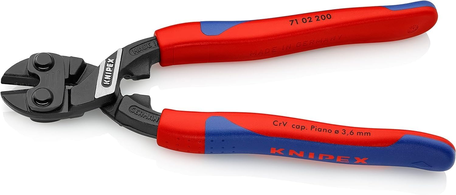 Knipex CoBolt® Compact Bolt Cutter black atramentized, with slim multi-component grips 200 mm 71 02 200