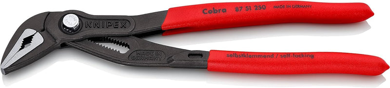 Knipex Cobra® ES Water Pump Pliers extra-slim grey atramentized, with non-slip plastic coating 250 mm 87 51 250