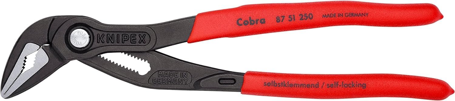 Knipex Cobra® ES Water Pump Pliers extra-slim grey atramentized, with non-slip plastic coating 250 mm 87 51 250