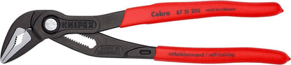 Knipex Cobra® ES Water Pump Pliers extra-slim grey atramentized, with non-slip plastic coating 250 mm 87 51 250