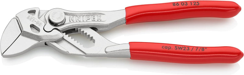 Knipex Mini pliers wrench pliers and a wrench in a single tool chrome-plated, plastic coated 125 mm 86 03 125