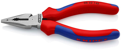 Knipex Needle-Nose Combination Pliers black atramentized, with multi-component grips 145 mm 08 22 145