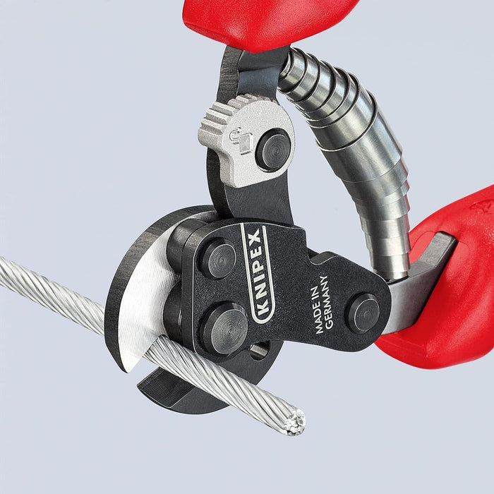 Knipex Wire Rope Cutter also for high-strength wire rope burnished, with multi-component grips 160 mm 95 62 160