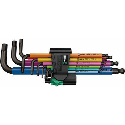 Wera 950 SPKL/9 SM N SB Multicolour BlackLaser L-key set, 9pc, Metric, 1.5-10mm, 05073593001
