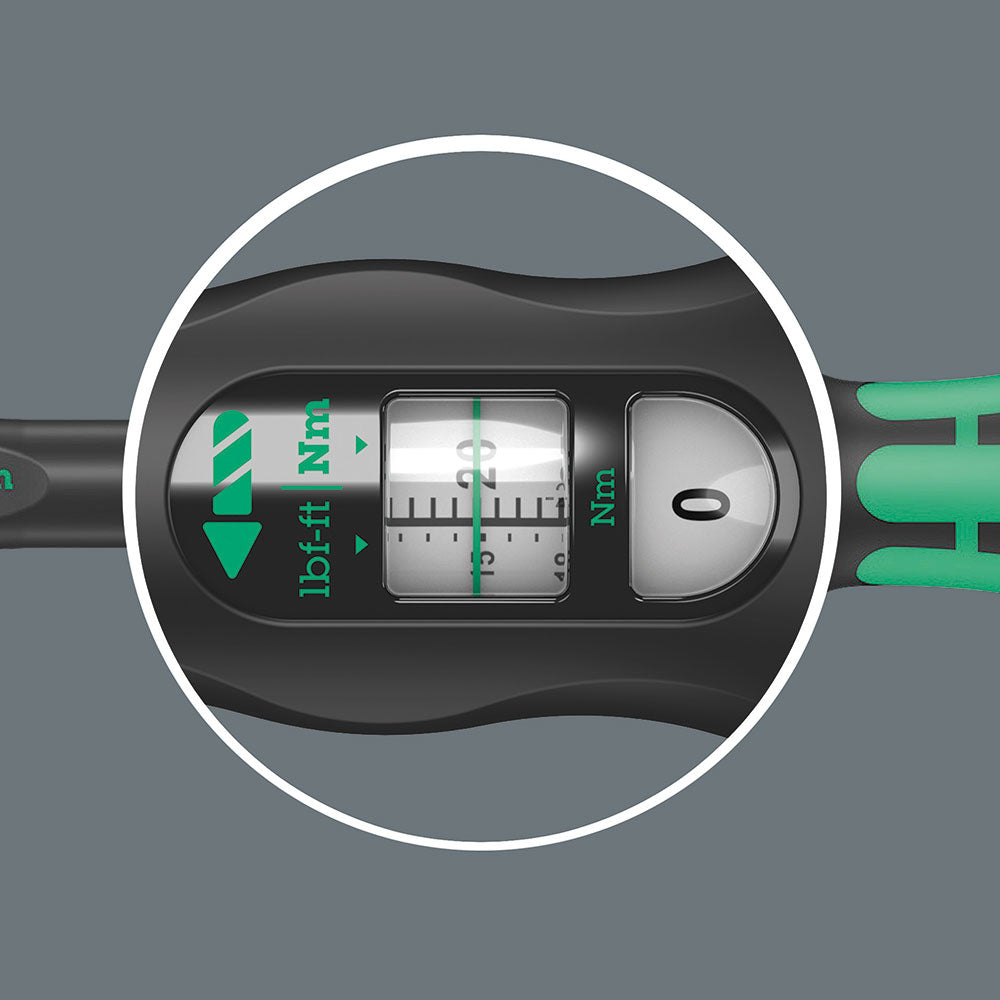 Wera Click Torque A 5 Adjustable Torque Wrench, 1/4" Square Drive, 2.5-25 Nm, 05075604001 & 8100 SA 6 Zyklop Speed Ratchet Set, 1/4" Drive, Metric, Silver, 28 Pieces - 05004016001