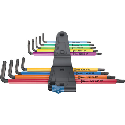 Wera 967 TX XL Multicolour HF 1 Holding-Function BlackLaser Long TORX® L-key set, TX 8-40, 9pc, 05024470001