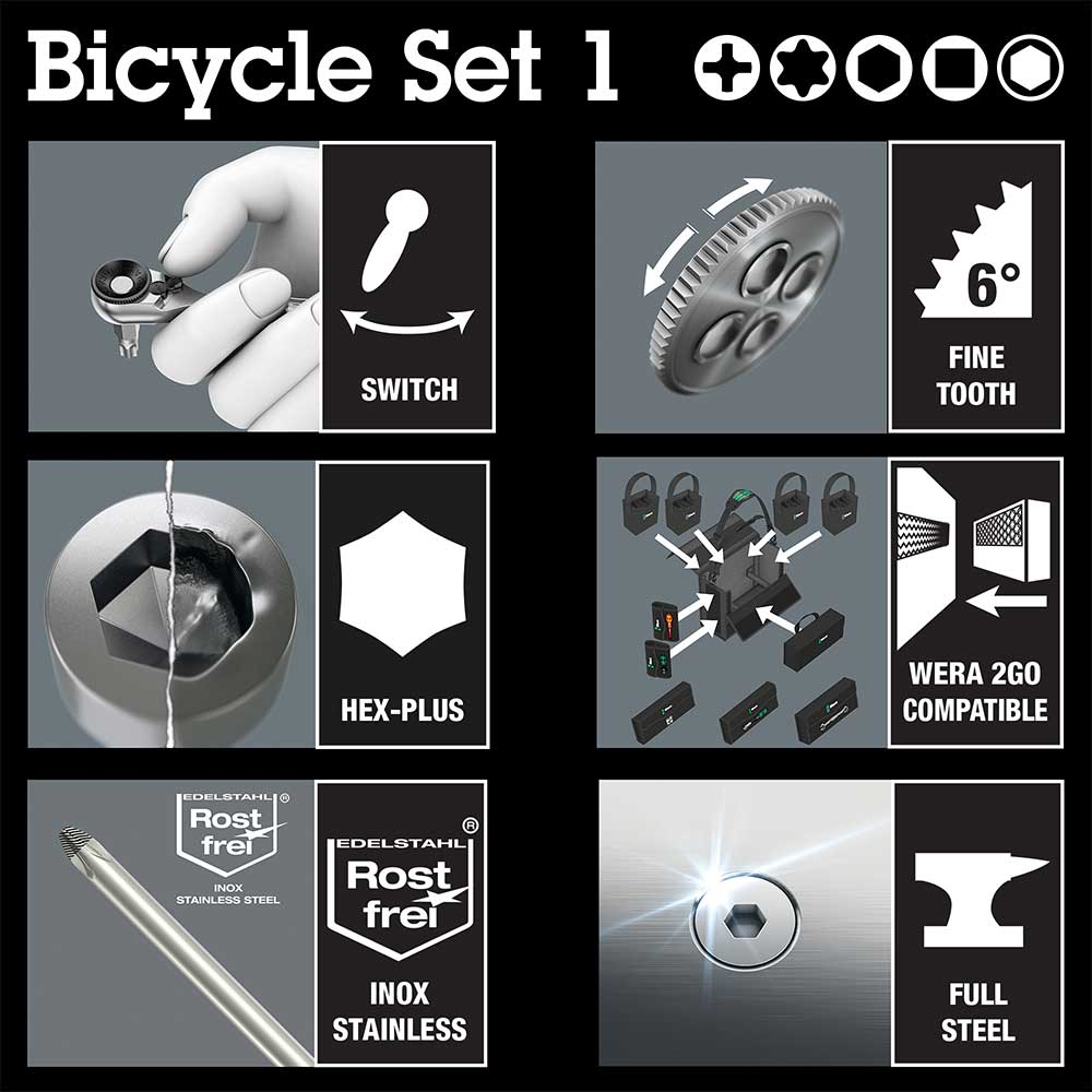Wera 05004174001 Bicycle set 6, Screwdriver set, 10 pieces