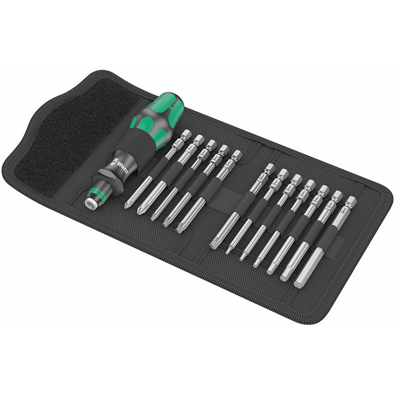 Wera Unisex's Bicycle 2, Kraftform Kompakt Interchangeable Screwdriver Set 05004171001 Universal Tool 13 Pieces, Black, 13pc