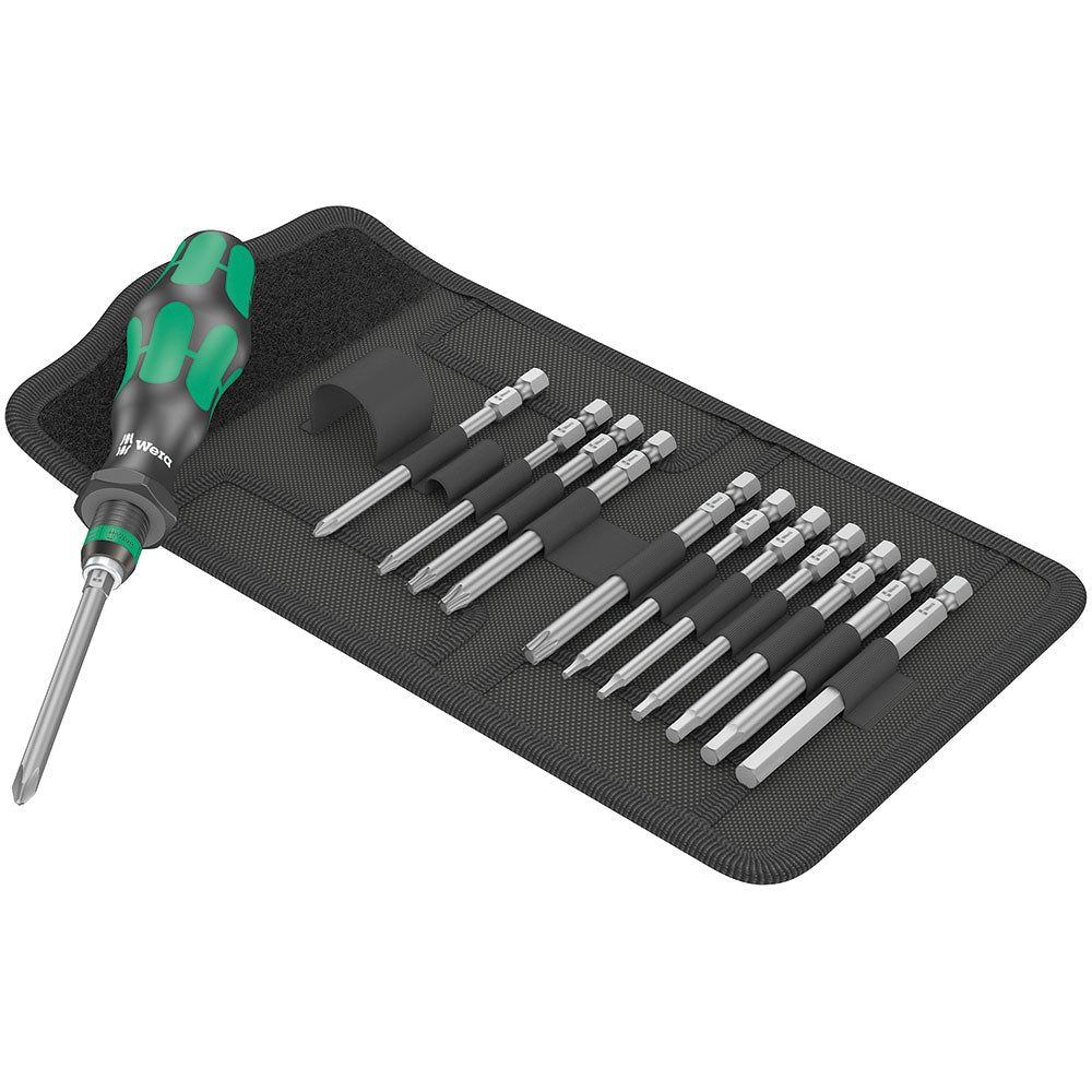 Wera Unisex's Bicycle 2, Kraftform Kompakt Interchangeable Screwdriver Set 05004171001 Universal Tool 13 Pieces, Black, 13pc