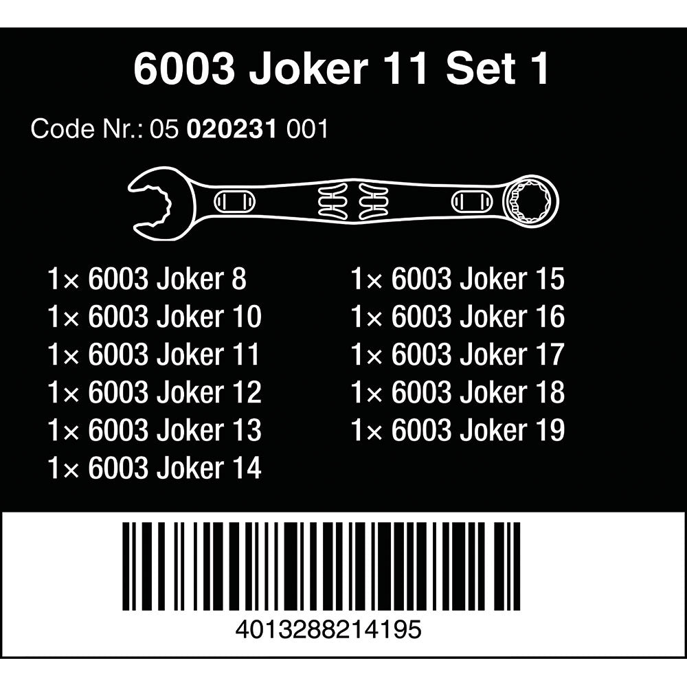 Wera 05020231001 6003 Joker 11 Set 1 Combination Wrench & Kraftform Kompakt VDE 17 Universal 1 Interchangeable Screwdriver Set with Twin Handle, 17PC, 05059030001