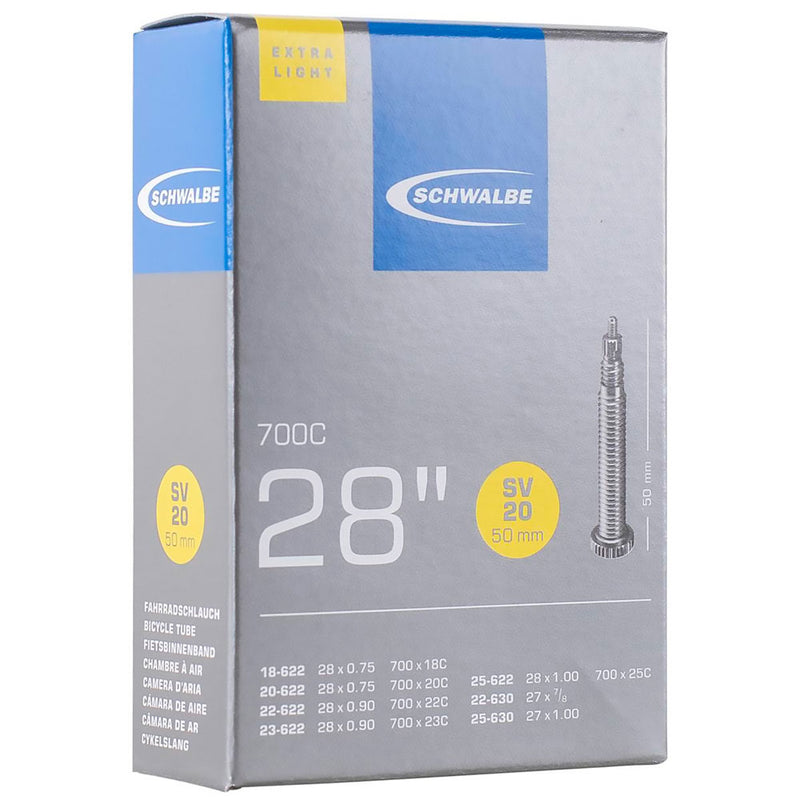 Schwalbe 28 1/16 Sv20 Extra Light Camera d'Aria, Nero