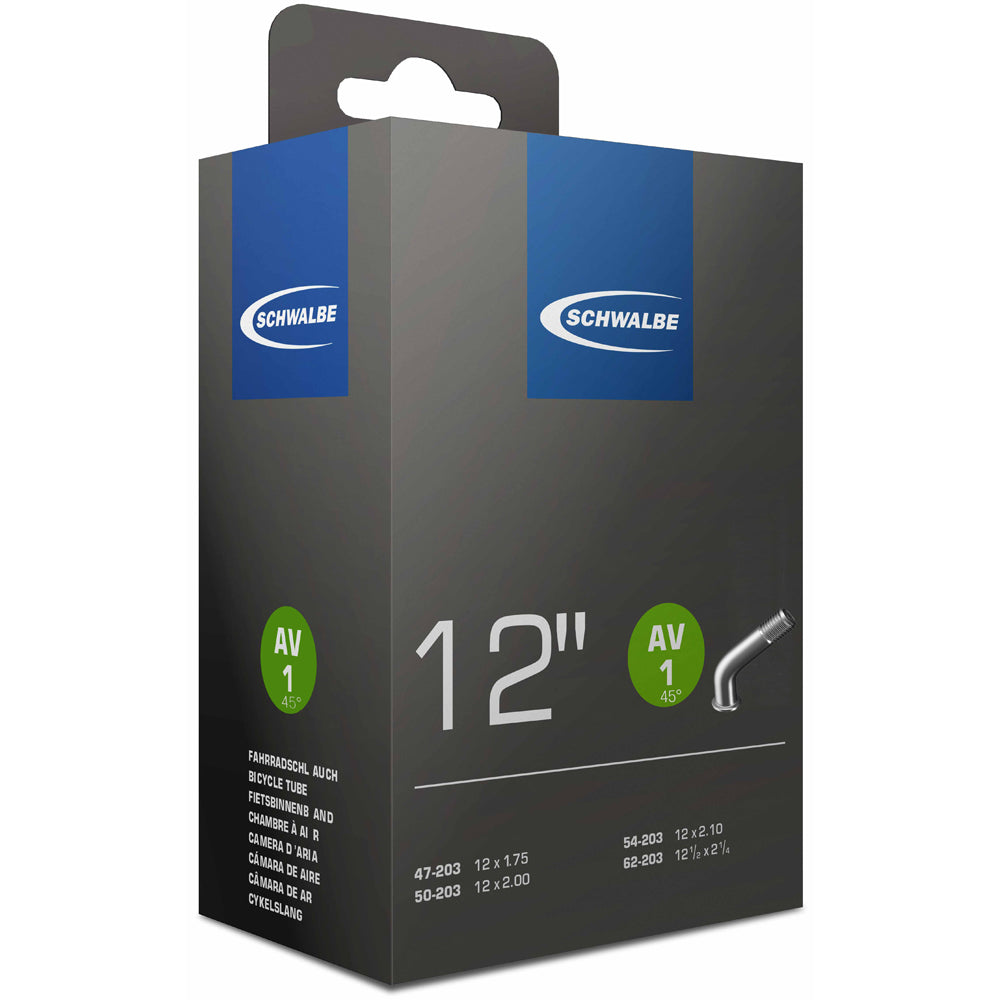 Schwalbe Unisex's AV1 45° Tubes, Black, 47/62-203, 1.040532001E7