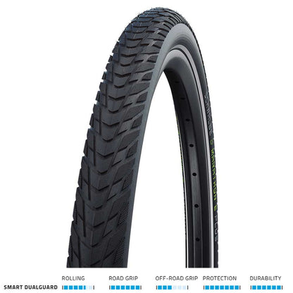 SCHWALBE MARATHON E-PLUS Perf, Smart DualGuard, TwinSkin 27.5x2.00 650B Tyres 50-584