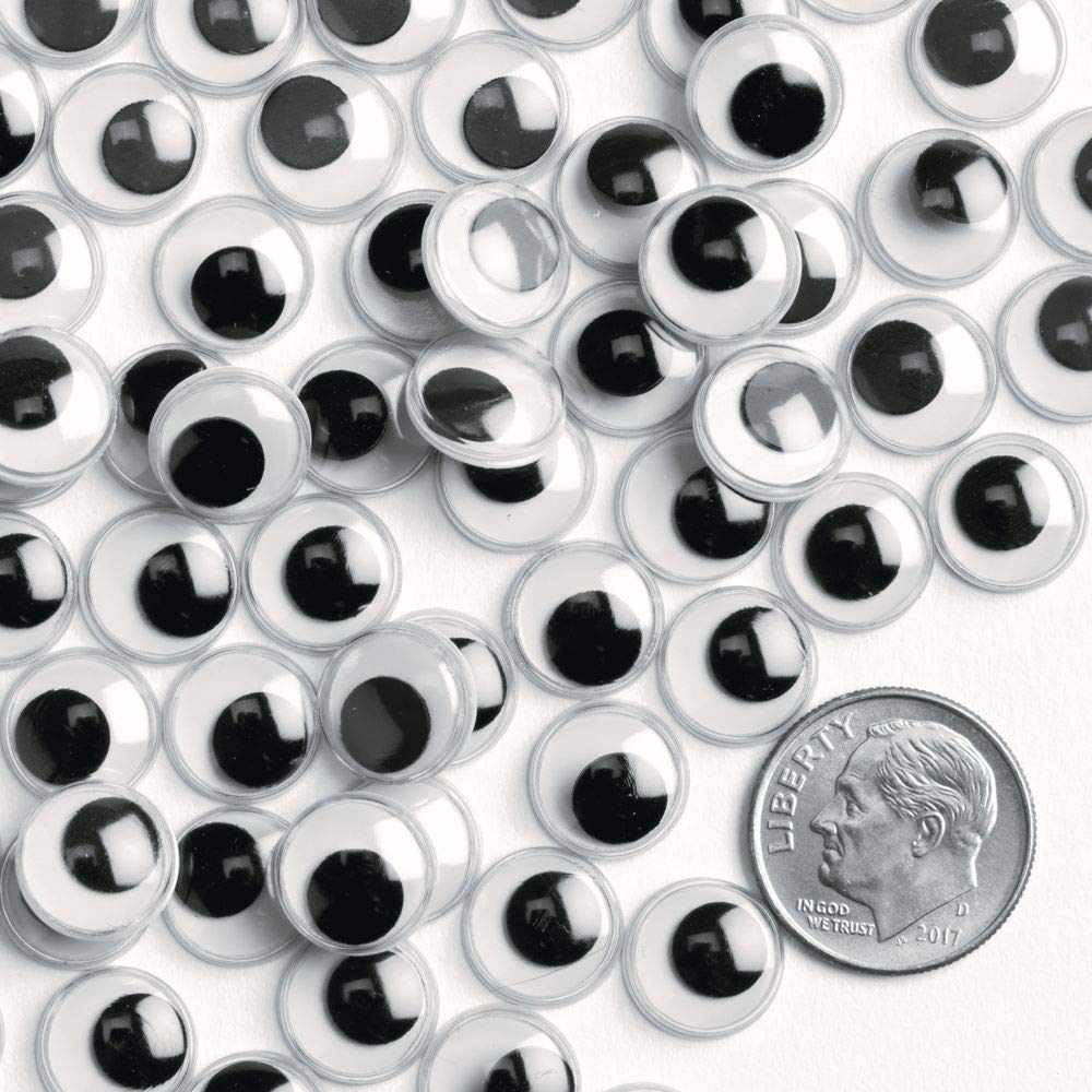 Colorations EYEJAR Wiggly Eyes, Black (Pack of 1000