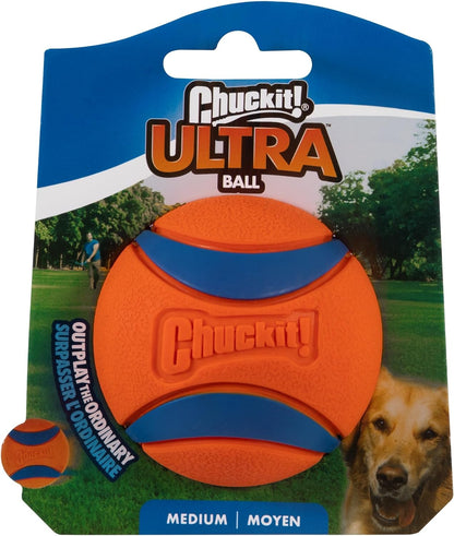 Chuckit! Ultra Ball, Durable Dog Ball High Bounce Rubber Dog Toy, Launcher Compatible, 1 Pack, Medium 1 Pack Medium