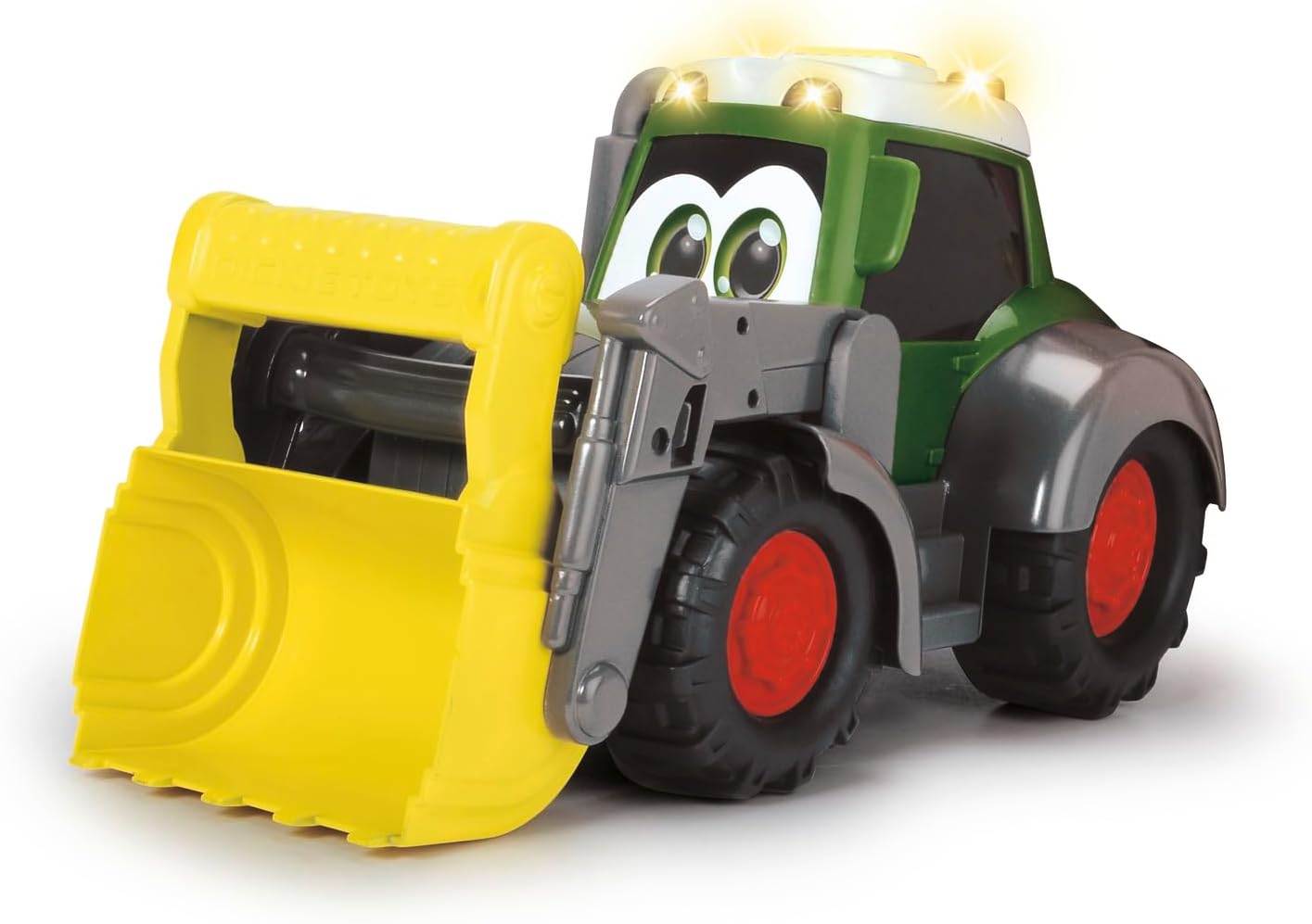 Dickie Toys - Happy Farm Trailer, Fendt Speelgoedtractor met hanger, licht en geluidseffecten, 65 cm, meerkleurig