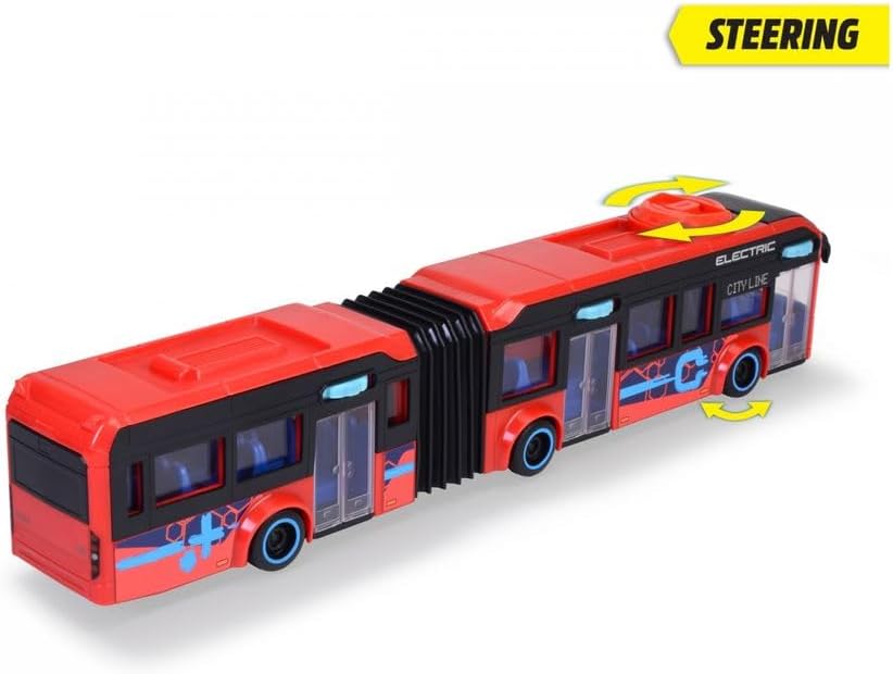 Dickie 203747015 40cm Volvo 7900 E City Toy Bus for Kids, Red Modern