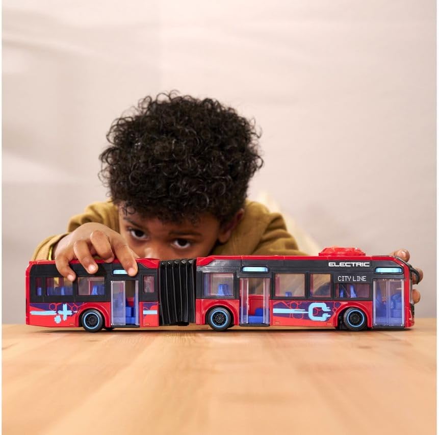 Dickie 203747015 40cm Volvo 7900 E City Toy Bus for Kids, Red Modern