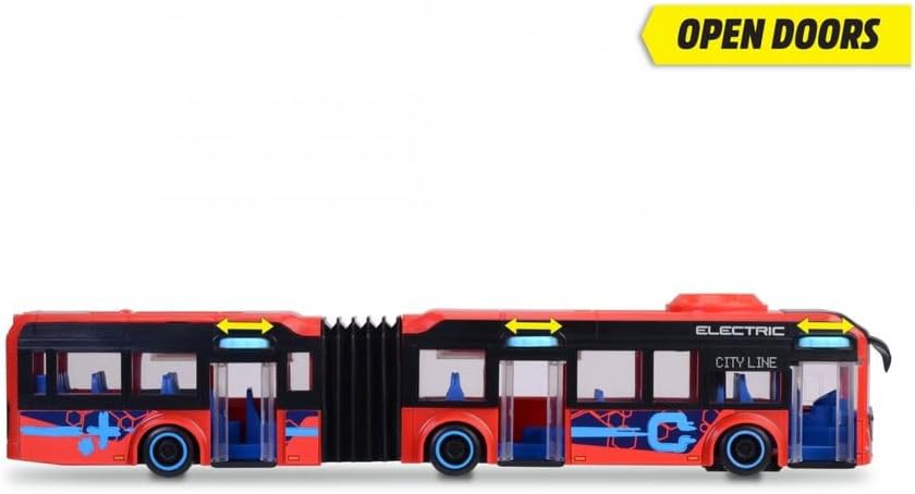 Dickie 203747015 40cm Volvo 7900 E City Toy Bus for Kids, Red Modern