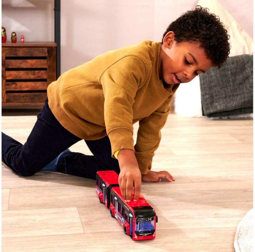 Dickie 203747015 40cm Volvo 7900 E City Toy Bus for Kids, Red Modern