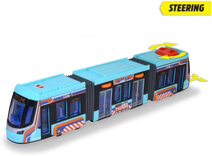 Dickie- Tranvía Urbano Siemens, Vehículo de Juguete 41cm, Gran Tranvía con Ruedas, Maqueta, Control de Dirección y Apertura de Puertas, A Partir de 3 Años (203747016