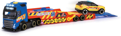 Dickie Toys - VOLVO TRUCK with VAN, CAR & AIRBUS HELICOPTER Set of 3 Rescue Vehicles - Toy Cars for Children from 3 Years, with Accessories and Functions, 40 cm