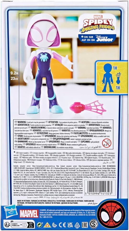 SPIDEY AND HIS AMAZING FRIENDS Marvel Supersized Ghost-Spider Action Figure, Preschool Superhero Toys