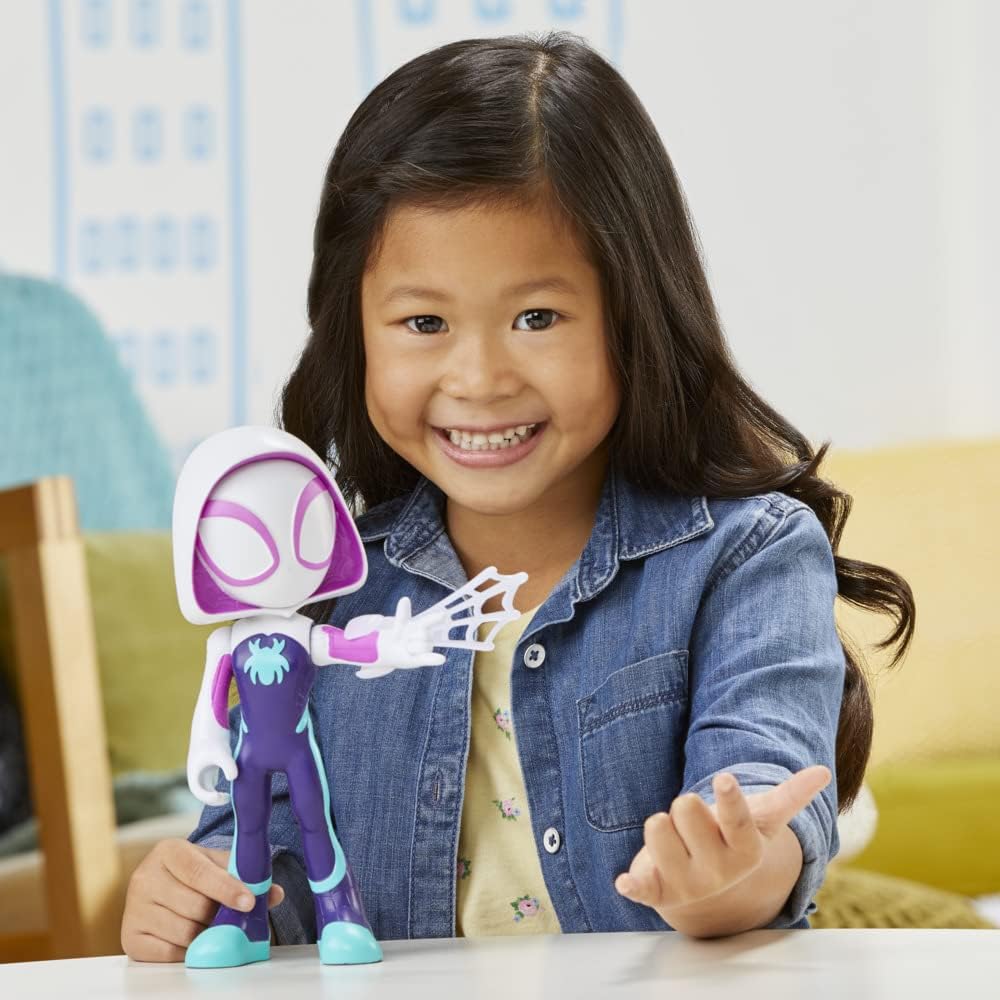 SPIDEY AND HIS AMAZING FRIENDS Marvel Supersized Ghost-Spider Action Figure, Preschool Superhero Toys