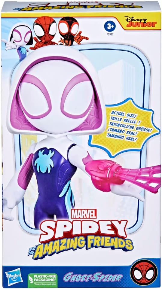 SPIDEY AND HIS AMAZING FRIENDS Marvel Supersized Ghost-Spider Action Figure, Preschool Superhero Toys