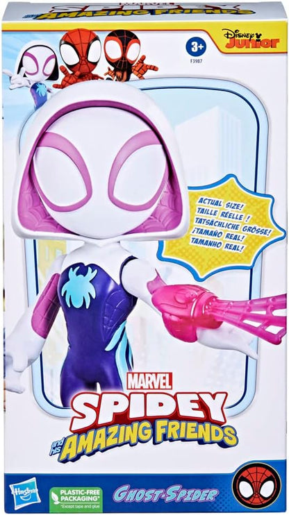 SPIDEY AND HIS AMAZING FRIENDS Marvel Supersized Ghost-Spider Action Figure, Preschool Superhero Toys