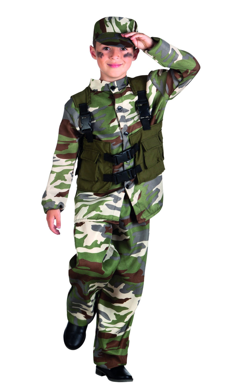 Boland - Kinderkostuum soldaat, soldatenkostuum voor meisjes en jongens, militair kostuum, camouflage, carnavalskostuums voor kinderen