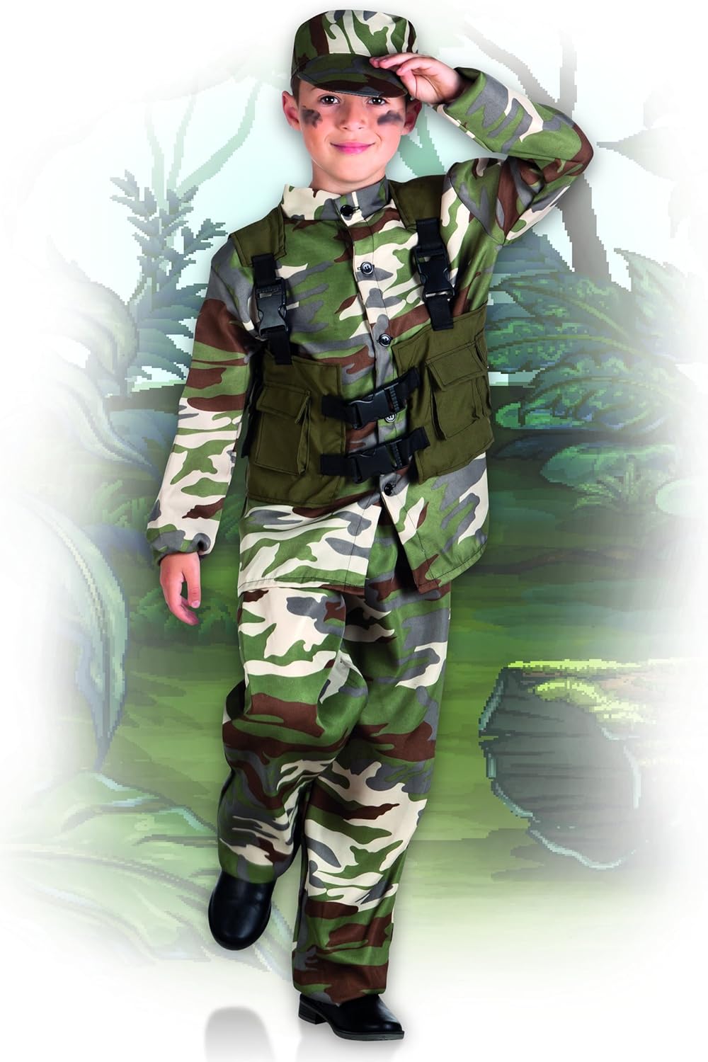 Boland - Kinderkostuum soldaat, soldatenkostuum voor meisjes en jongens, militair kostuum, camouflage, carnavalskostuums voor kinderen