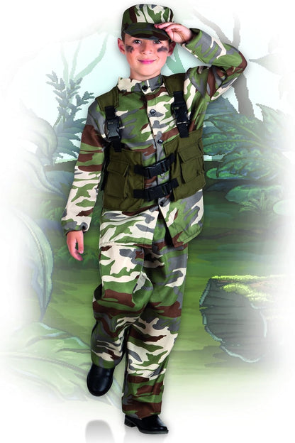 Boland - Kinderkostuum soldaat, soldatenkostuum voor meisjes en jongens, militair kostuum, camouflage, carnavalskostuums voor kinderen