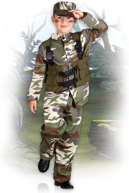 Boland - Kinderkostuum soldaat, soldatenkostuum voor meisjes en jongens, militair kostuum, camouflage, carnavalskostuums voor kinderen