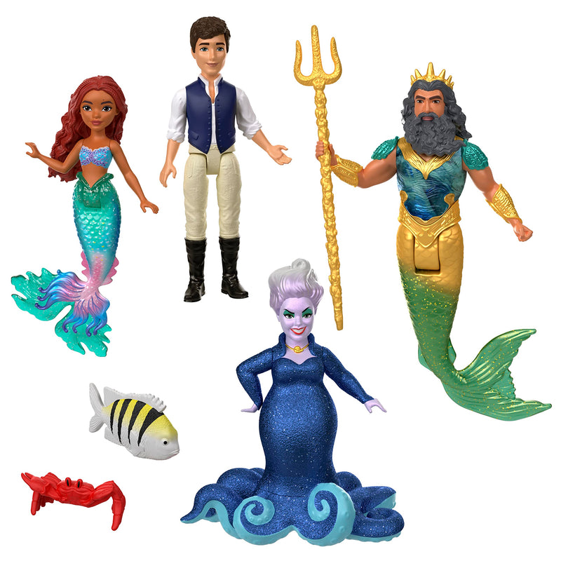 Disney The Little Mermaid Ariel's Adventures Story Set with 4 Small Dolls and Accessories, Toys Inspired by the Movie, HLX19