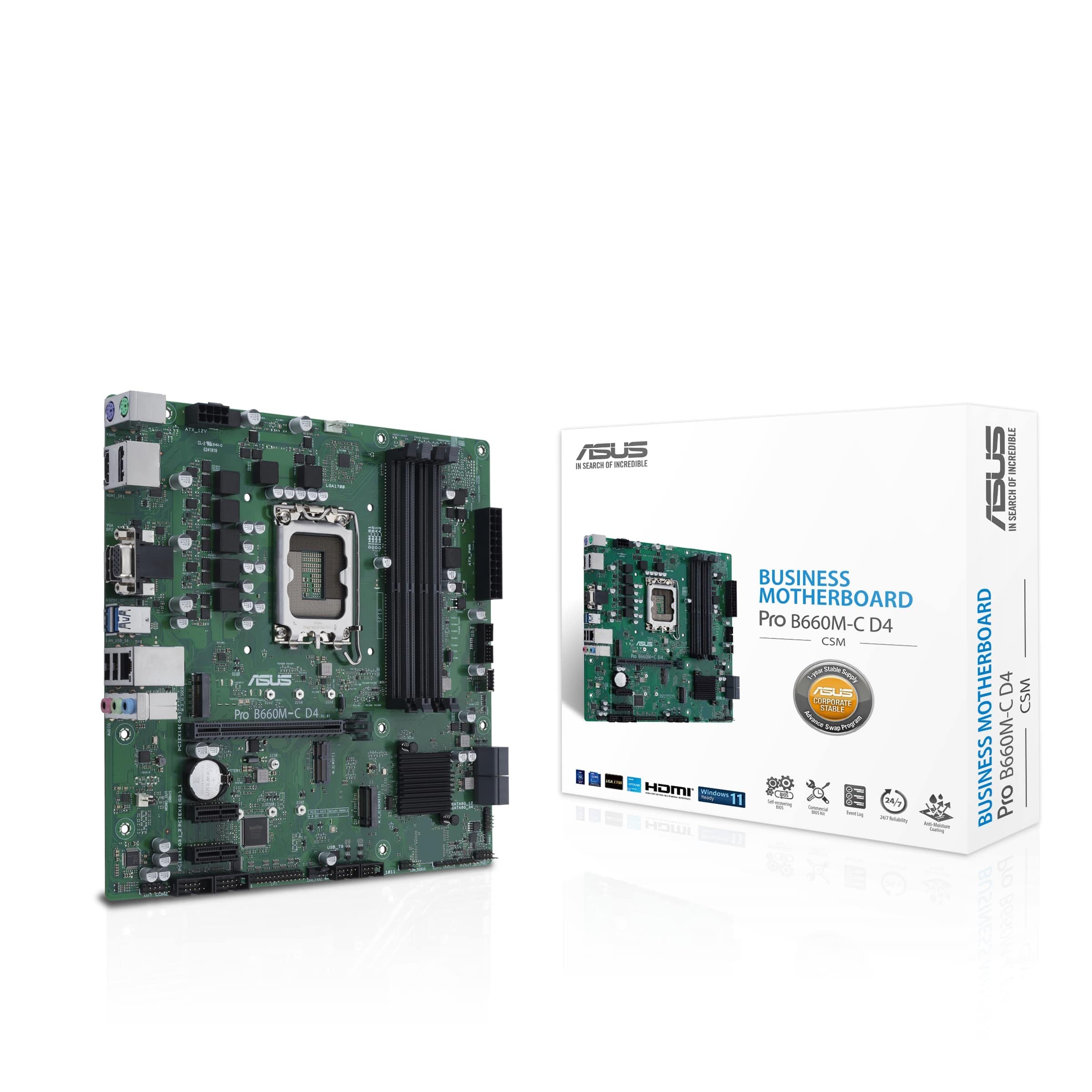 ASUS PRO B660M-C D4-CSM (Socket 1700/B660/DDR4/S-ATA 600/Micro ATX)