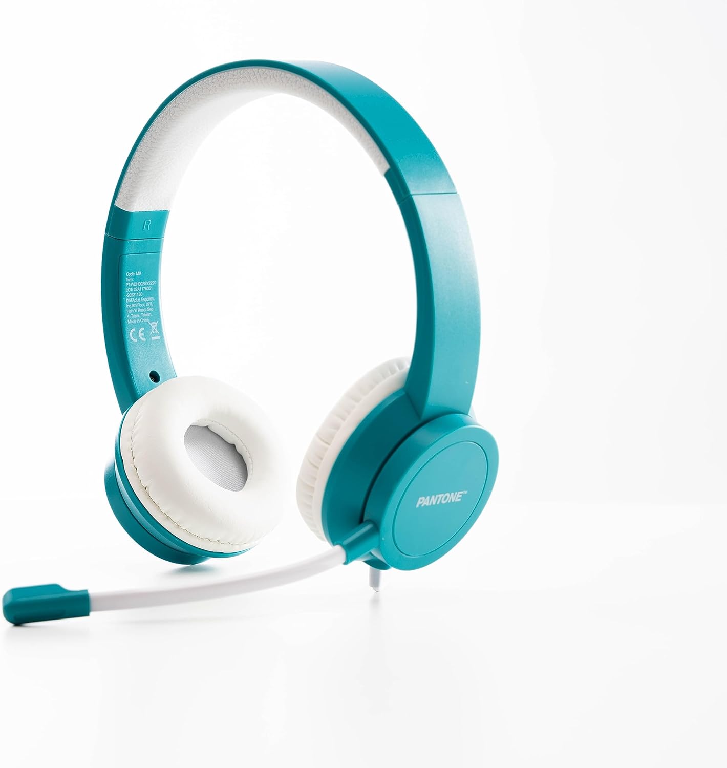 Celly, Cuffie a Filo Linea Pantone, Cuffie Over-ear con Microfono Regolabile e Connettore Jack 3.5mm, Lunghezza cavo 1,2m, Archetto Regolabile, Cuffie con Design Elegante, Emerald Lake