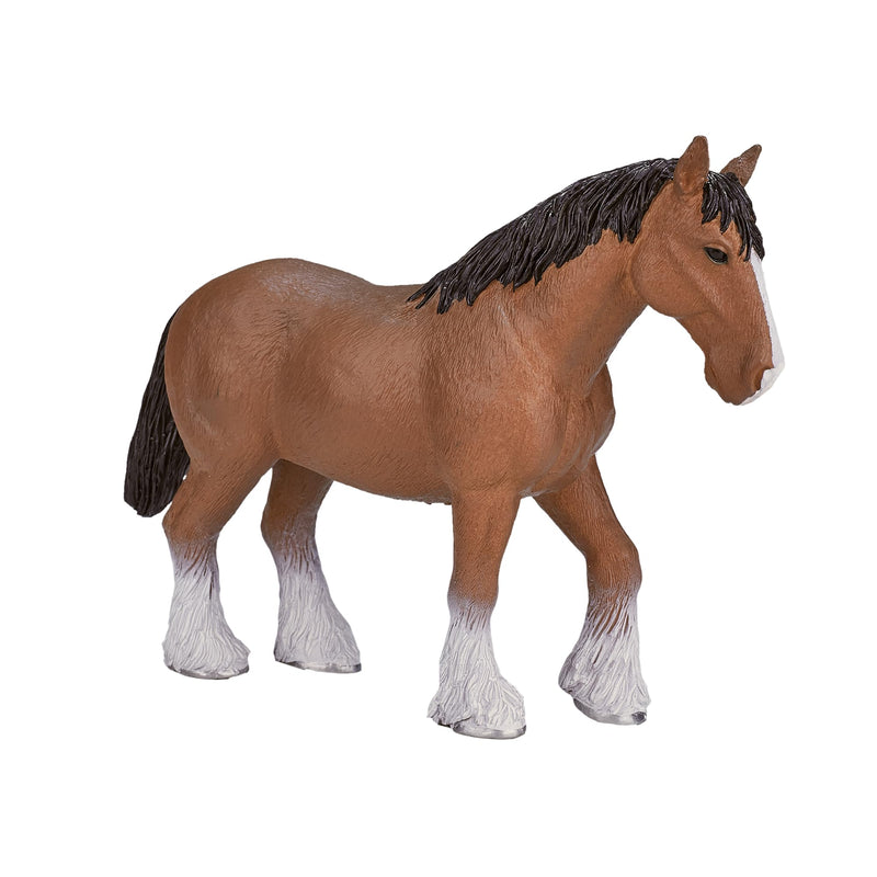 MOJO Clydesdale Horse Brown Farm Animal Model Toy Figure