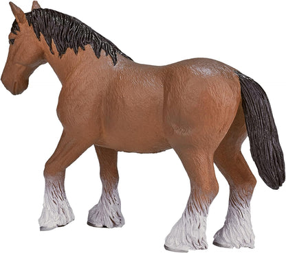 MOJO Clydesdale Horse Brown Farm Animal Model Toy Figure