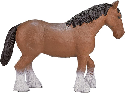 MOJO Clydesdale Horse Brown Farm Animal Model Toy Figure