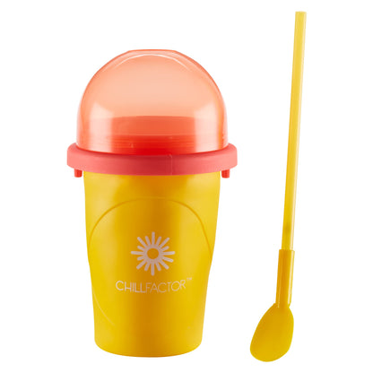 ChillFactor Slushy Maker Mango Mania-Taza Reutilizable caseros. Juguete de Cocina para Hacer granizados, Color Rosso, Talla única (Character Options LTD 07950