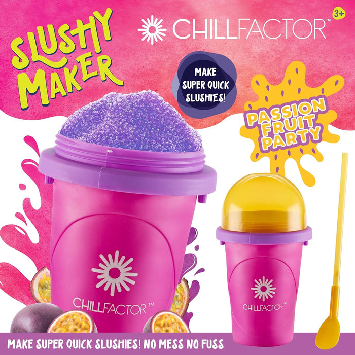 Character Options 07954 ChillFactor Passion Fruit Party-Reusable, Homemade Squeeze Cup slushy Maker Kitchen Toys