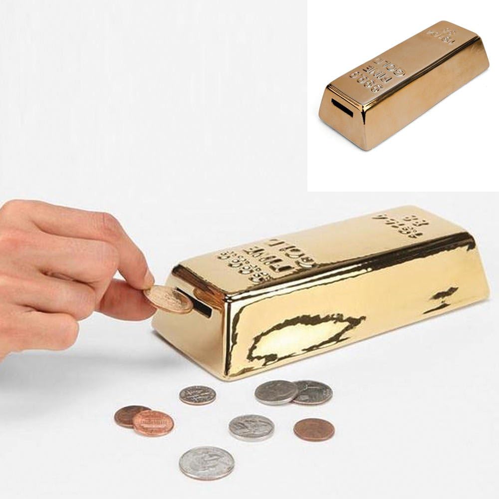 Ceramic Gold Bar Coin Bank (Pb17)