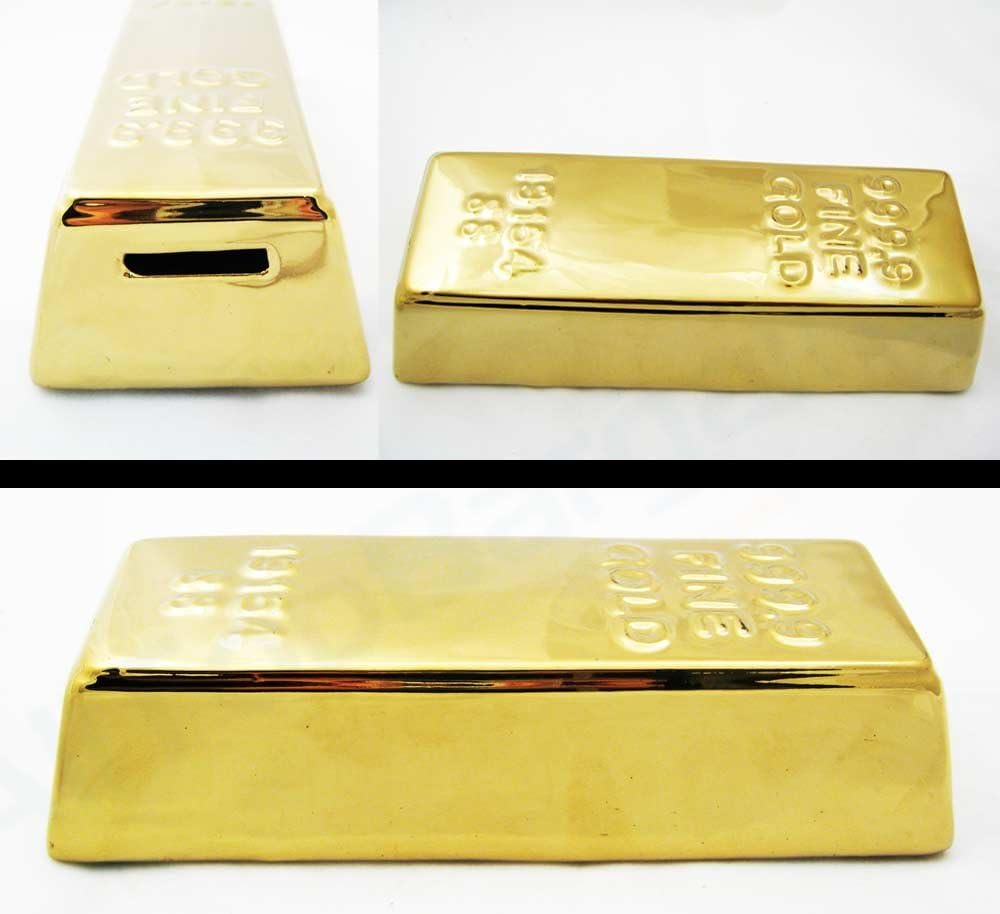 Ceramic Gold Bar Coin Bank (Pb17)