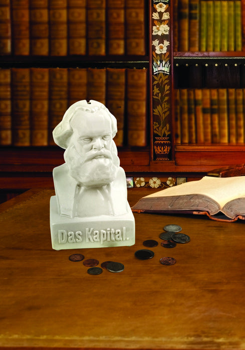 KIKKERLAND Das Kapital Coin Bank, Ceramic, White